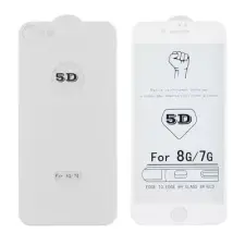  iPhone 8 üvegfólia, tempered glass, előlapi +hátlapi, 5D, edzett, hajlított, fehér mobiltelefon kellék