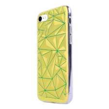  iPhone SE3 (2022) Telefontok - Neo sárga, mintás műanyag hátlap tok, szilikon kerettel tok és táska