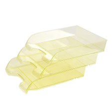 Irattálca műanyag 550 extra széles 345x270x67mm, Bluering®, áttetsző sárga irattálca