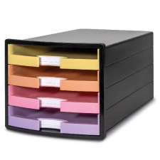  Irattartó HAN Impuls A4/C4 4 fiókos pasztell nyitott fiókkal fekete irattartó