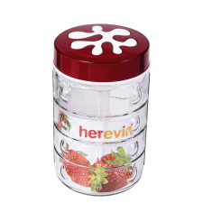 IRIS 135902-000 Üveg Fűszertartó 1350ml - Piros / Lila / Zöld konyhai eszköz