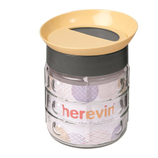 IRIS 148001-582 Sand Üveg Fűszertartó 1000ml - Fekete / Homok konyhai eszköz
