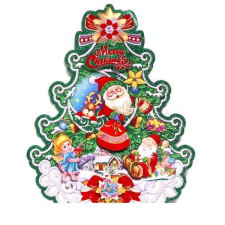 IRIS 3D karácsonyi koszorú mintás karton dekoráció 2db (020-14) adventi koszorú