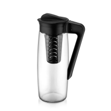IRIS C-00250 Karefe Oval Üveg kancsó gyümölcstartóval 1,6L - Fekete / elefántcsont konyhai eszköz