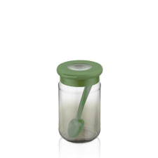 IRIS C-00488 Rainbow zöld üveg tároló kanállal 380ml papírárú, csomagoló és tárolóeszköz