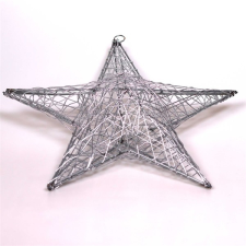 IRIS csillag alakú 40cm/ezüst színű festett fém dekoráció 190-08 dekoráció