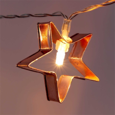 IRIS Csillag alakú fém/4m/meleg fehér/20db LED-es/3xAA elemes fénydekoráció karácsonyfa izzósor
