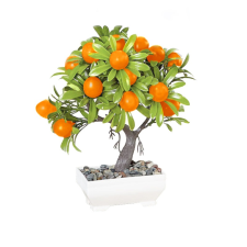 IRIS E5697 Mandarin dekoráció művirággal cserépben 18x24cm (E5697) dekoráció