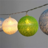 IRIS Gömb alakú 6cm/színes fonott/1,5m/zöld-kék-fehér/10db LED-es/USB-s fénydekoráció (IRIS_104-15)