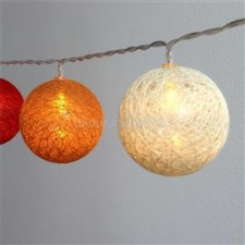 IRIS Gömb alakú 6cm/színes fonott/4,5m/piros-narancs-meleg fehér/30db LED-es/USB-s fénydekoráció (IRIS_104-42) világítás