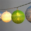 IRIS Gömb alakú 6cm/színes fonott/4,5m/zöld-kék-fehér/30db LED-es/USB-s fénydekoráció (IRIS_104-47)