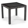 IRIS Műanyag kerti asztal rattan üveglappal barna 90x90cm GF-820BR