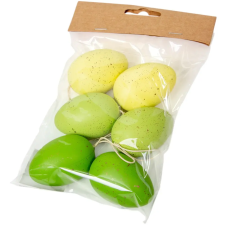 IRIS Műanyag tojás zöld 6cm 6db-os dekorációs kellék