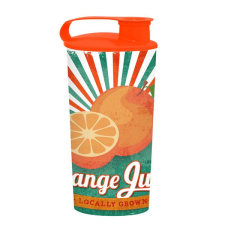IRIS Orange Juice mintás pohár tetővel 470ml 161924-028 kulacs, kulacstartó