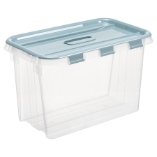 IRIS Probox Fliplid Műanyag Tárolódoboz szárnyas tetővel 28L - Átlátszó/kék (27890800) bútor
