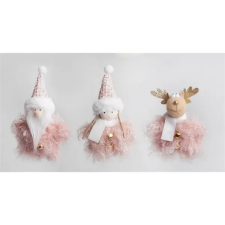 IRIS textil akasztós figura 14cm rózsaszin karácsonyfadísz