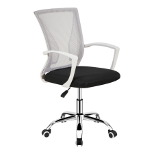  Irodai szék, szürke/fekete/fehér/króm, IZOLDA NEW forgószék