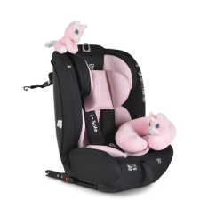  ISAFE autósülés ISIZE és ISOFIX ülésemelővé alakítható 76-150cm PINK gyerekülés