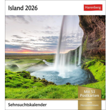 Island Sehnsuchtskalender 2026 - Wochenkalender mit 53 Postkarten naptár, kalendárium