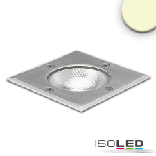 ISOLED LED padlóba süllyesztett lámpa, szögletes, rozsdamentes acél, IP67, 7W COB, 90°, meleg fehér kültéri világítás