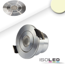 ISOLED LED süllyesztett szpotlámpa, 3W, 45°, kerek, szálcsiszolt alumínium, meleg fehér világítás
