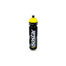 Isostar műanyag kulacs, 1000 ml, csavaros, fekete-sárga kulacs, kulacstartó