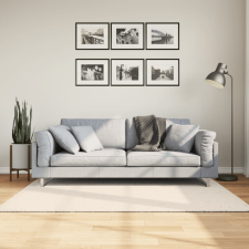  ISTAN krémszínű hosszú szálú fényes szőnyeg 140 x 200 cm lakástextília