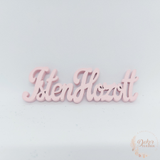  Isten hozott felirat - 10 cm - pink dekorációs kellék
