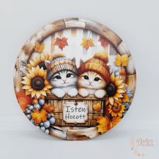  Isten hozott - napraforgók cicákkal dekorációs kellék