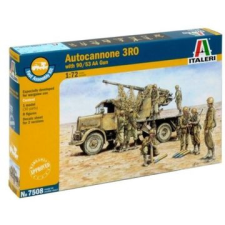 Italeri : autocannon 3ro with 90/53 aa katonai jármű és löveg makett, 1:72 makett