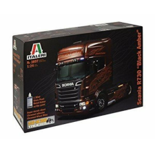 Italeri : Scania R730 V8 fekete-borostyán kamion makett, 1:24 makett