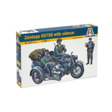 Italeri Zundapp KS750 oldalkocsis motorkerékpár műanyag modell (1:35) (MI-317) autópálya és játékautó