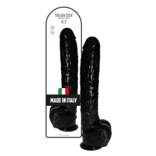  Italian Cock tapadókorongos óriás dildó, herékkel (15,5&quot; - fekete bőrszín) műpénisz, dildó