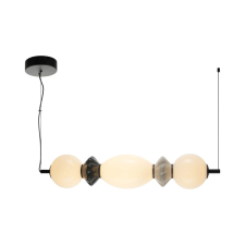 ITALUX modern függeszték balos matt fekete opál átlátszó szürke itxpnd-94921-3a-bk világítás