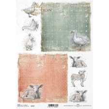 ITD Collection Rizspapír A4 - Bárányok háttéren dekorációs kellék