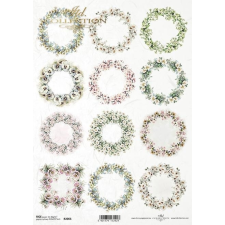 ITD Collection Rizspapír A4 - Tavaszi virágokoszorúk dekorációs kellék