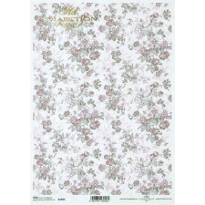 ITD Collection Rizspapír A4 - Virágos háttér - lilás dekorációs kellék