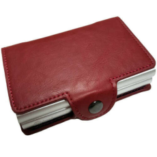 IUNI Pénztárca RFID kettős kártya nyílás iUni P3, 2 rekesz 6 kártya, Sötétvörös