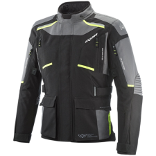 Ixon Motoros kabát IXON Midgard fekete-szürke-fluo sárga motoros kabát