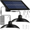 Izoxis 21806 Solar LED garden hanging lamp DUO with remote control, IP44, 3600mAh, black (00021806)
