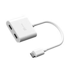 j5create USB-C to Dual USB-C with Video or Power Delivery kábel és adapter