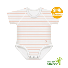 J Bimbi kombidressz 0-36 hó bambusz 4 Seasons csíkos barack 12043 kombidressz, body