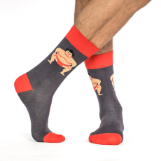 J.PRESS J. Press FUNNY Socks - férfi mintás pamut zokni - Grey