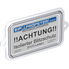 J.PRÖPSTER J.Pröpster 640000 HVC Figyelmeztető tábla, németül, alumínium ( J.Pröpster 640000 ) villanyszerelés