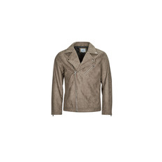 Jack & Jones Bőrkabátok  JJROCKY FAUX SUEDE BIKER JACKET Bézs EU XL