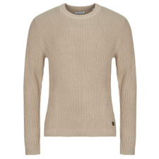Jack &amp; Jones Pulóverek JJEDOVER KNIT CREW NECK Bézs EU S férfi pulóver, kardigán