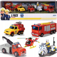 Jada Sam, a tűzoltó: 5 db-os jármű szett (203094007) (203094007) autópálya és játékautó