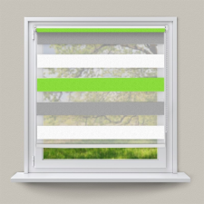 Jago 70x150 Sávos roló függöny zöld-fehér-szürke fúrás nélküli ablak árnyékoló lakástextília