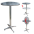Jago Rendezvény asztal állítható magasságú lehajtható rozsdamentes asztallapú könyöklő fém asztal 74-114 cm magas 60 cm átmérő