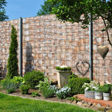 Jago Táblás kerítésbe fűzhető terméskő szalag 26 m hosszú 19 cm magas műanyag belátásgátló szélfogó építőanyag